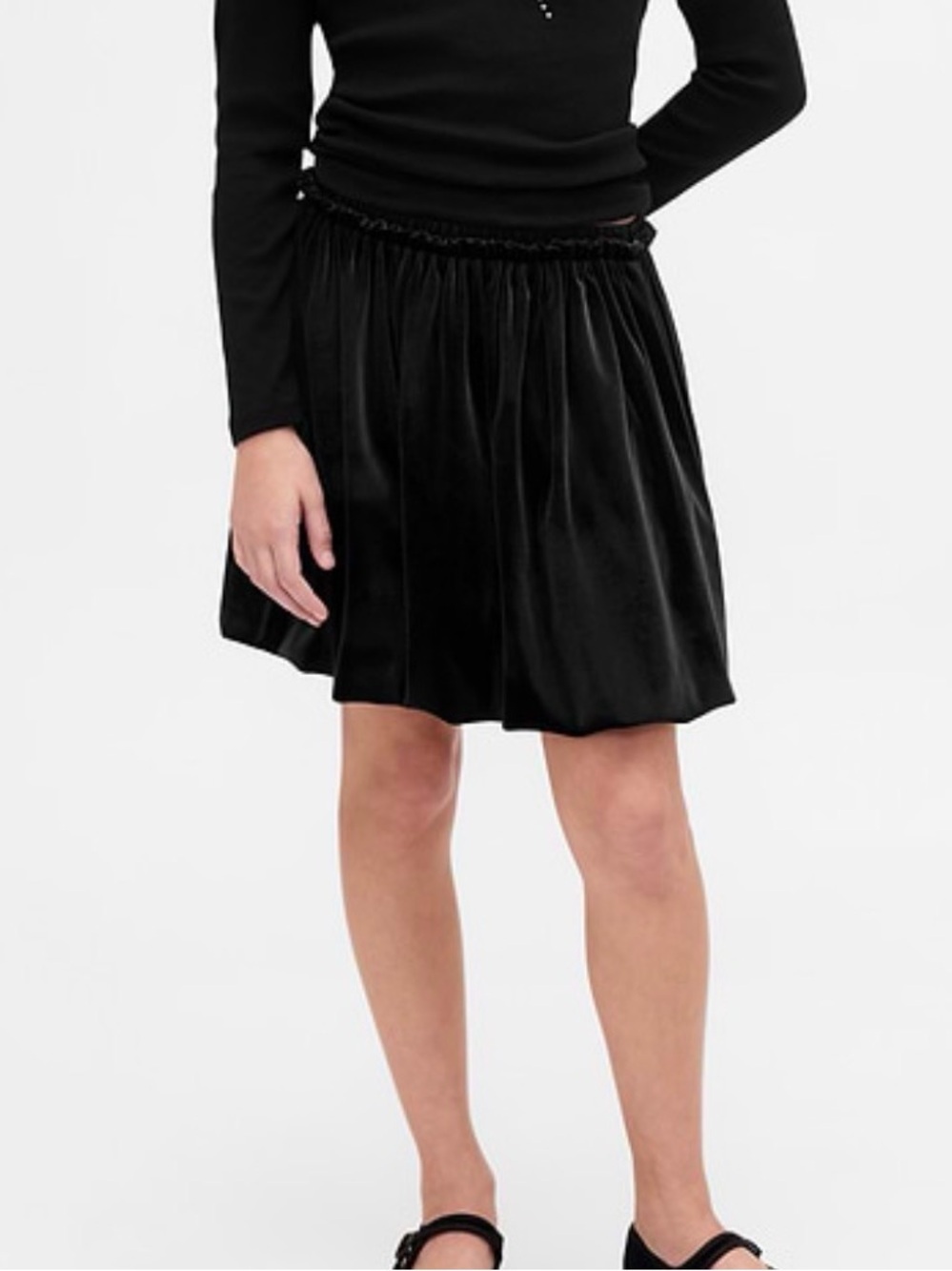 NWT Set: Gap Kids Black Velvet Bubble Skirt and Top